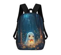 sinyumoney Cute Halloween Ghost in Forest Stampa Zaino Per Bambini, Borsa Scolastica Per Adulti E Bambini, Zaino Da Viaggio Per Tutti I Giorni 17inch