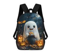 sinyumoney Cute Halloween Ghost Zaino Scolastico Per Bambini, Borsa Scolastica Stampata in 3D Per Ragazzi, Studenti Delle Scuole Elementari E Medie 17inch