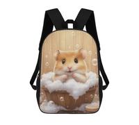 sinyumoney Cute Hamster Bath Time Zaini Stampati in 3D, Borsa Scolastica Casual Per Bambini, Borsa Scolastica Alla Moda Per Ragazzi, Studenti Delle Scuole Medie 17inch