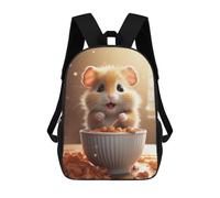 sinyumoney Cute Hamster Eating Zaino Scolastico Per Bambini Stampato in 3D Per Bambini, Zaini Da Viaggio, Borse Per Libri Per Ragazzi, Studenti Delle Scuole Elementari 17inch