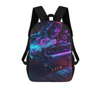 sinyumoney Cute Hamster Holding A Seed Zaini per bambini, zaino per la scuola per bambini, con stampa 3D, zaino da viaggio alla moda, per bambini, scuola elementare, scuola media, Live Music Neon, 17"