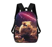 sinyumoney Cute Hamster in Galaxy Zaini Stampati in 3D Per Bambini, Zaini Scolastici, Zaini Casual Da Esterno, Zaini Casual Alla Moda Per Bambini, Borse Da Viaggio Carine 17inch