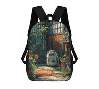 sinyumoney Cute Hedgehog Greenhouse Stampa Zaino Per Bambini, Borsa Scolastica Per Adulti E Bambini, Zaino Da Viaggio Per Tutti I Giorni 17inch