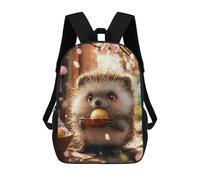 sinyumoney Cute Honey Bear Zaino scolastico per ragazze e ragazzi, grande capacità, leggero, per bambini e studenti, Cute Hedgehog With Golden Treat, 17"