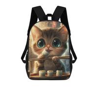 sinyumoney Cute Honey Bear Zaino scolastico per ragazze e ragazzi, grande capacità, leggero, per bambini e studenti, Cute Cat Eating Sushi, 17"