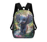 sinyumoney Cute Honey Bear Zaino scolastico per ragazze e ragazzi, grande capacità, leggero, per bambini e studenti, Carino Elephant in Jungle Stream, 17"