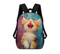 sinyumoney Cute Kitten Painting Zaino Scolastico Per Bambini, Borsa Scolastica Stampata in 3D Per Ragazzi, Studenti Delle Scuole Elementari E Medie 17inch
