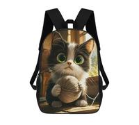 sinyumoney Cute Kitten with Yarn Zaini Stampati in 3D, Borsa Scolastica Casual Per Bambini, Borsa Scolastica Alla Moda Per Ragazzi, Studenti Delle Scuole Medie 17inch