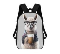 sinyumoney Cute Llama And Expresso Zaino Scolastico Per Bambini, Borsa Scolastica Stampata in 3D Per Ragazzi, Studenti Delle Scuole Elementari E Medie 17inch