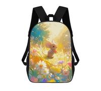 sinyumoney Cute Mouse in Flower Field Zaino Scolastico Stampato in 3D, Borse Scolastiche Per Ragazzi E Ragazze, Zaino Per Laptop Per Bambini/studenti/adulti 17inch