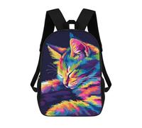 sinyumoney Cute Noodle Cat Zaino Scuola Per Bambini Con Stampa 3D, Zaino Moderno Per Bambini E Ragazze, Zaino Casual Per Studenti., Cute Popart Pixel Cat, 17"