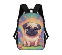 sinyumoney Cute Pug Zaino Scolastico Stampato in 3D Per Bambini, Zaino Scolastico Casual Alla Moda Per Bambini Studenti 17inch
