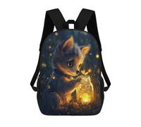 sinyumoney Cute Puppy with Fireflies Zaino Scolastico Per Bambini, Zaino Casual Da Viaggio Per Ragazzi E Ragazze, Zaino Da Giorno Di Grande Capacità 17inch