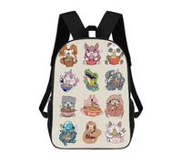 sinyumoney Cute Ramen Animals Zaini Per Bambini, Zaini Scolastici Personalizzati 3D Per Ragazzi E Ragazze, Zaini Scolastici Grandi, Zaini Casual Da Giorno 17inch