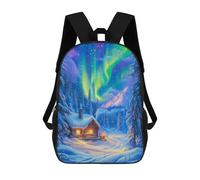 sinyumoney Cute Santa Claus Zaino Scuola/Professionale/Viaggiatore Resistente Per Il Computer Portatile, Winter Wonderland Cabin, 17"