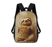 sinyumoney Cute Sloth with Pancakes Zaino Per Bambini Stampato in 3D Zaino Scolastico Per Bambini Ad Alta Capacità Zaini Da Viaggio Borse Per Libri Zaino Scolastico Per Bambini 17inch