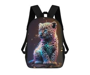 sinyumoney Cute Universe Baby LeopardZaino Scolastico Per Bambini, Zaini Stampati in 3D, Zaini Alla Moda Per La Scuola Elementare E Media Per Ragazzi. 17inch