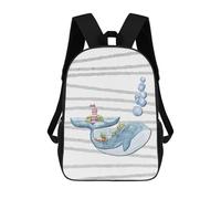 sinyumoney Cute Whale Kids Wall Art Zaino Per Bambini Zaino Scolastico Borsa Scolastica Borsa Scolastica Alla Moda Stampata in 3D Per Ragazzi Studenti Delle Scuole Elementari E Medie 17inch