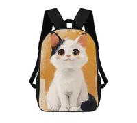sinyumoney Cute White And Black Cat Zaini Per Bambini, Zaini Scolastici Personalizzati 3D Per Ragazzi E Ragazze, Zaini Scolastici Grandi, Zaini Casual Da Giorno 17inch