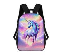 sinyumoney Cute White Rabbit - Zaino per la scuola per adolescenti, stampa 3D, regolabile, alla moda, con scomparti per bambini, ragazzi, ragazze, studenti e ragazzi, Magical Unicorn in The Clo, 17"
