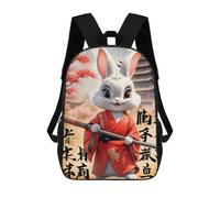 sinyumoney Cute White RabbitZaino Scolastico Per Bambini, Zaini Stampati in 3D, Zaini Alla Moda Per La Scuola Elementare E Media Per Ragazzi. 17inch