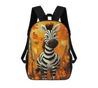 sinyumoney Cute Zebra Painting Zaino Scolastico Stampato in 3D Per Bambini, Zaino Scolastico Casual Alla Moda Per Bambini Studenti 17inch