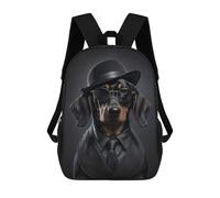 sinyumoney Dachshund Mafia Boss Zaino Scolastico Borsa Per La Scuola Secondaria Superiore Zaino Da Viaggio Per Ragazze Ragazzi Adolescenti 17inch