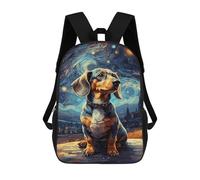 sinyumoney Dachshund Night Sky Zaini Per Bambini, Zaini Scolastici Personalizzati 3D Per Ragazzi E Ragazze, Zaini Scolastici Grandi, Zaini Casual Da Giorno 17inch