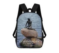 sinyumoney Dallas Art Zaini Per Bambini Zaino Scuola Borsa Stampa 3D Zaino Per Bambini Borsa Da Viaggio Zaino Ragazzo Ragazza Scuola Per Bambini, Copenaghen, 17"