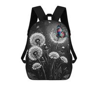 sinyumoney Dandelions And Butterfly Black And White Zaino Per Bambini, Borsa Scolastica Per Ragazzi E Adolescenti, Regalo, Zaino Da Viaggio, Zaino Scolastico, Borsa Per Libri 17inch