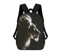 sinyumoney Dark Lion Facing Upwards Zaino Scolastico Alla Moda Per Studenti, Adatto A Ragazzi E Ragazze, Ideale Per Viaggi All'aperto E Attività Ricreative. 17inch