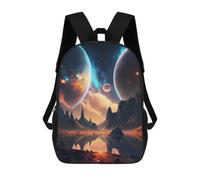 sinyumoney Dawn Cosmic Symphony Zaino Stampato 3D Per Ragazzi Borsa Scuola Grande Capacità Borsa Da Viaggio, Borsa Per Libri, Borsa Da Scuola Per Ragazzi Mochila, Twin Planet Spacescape, 17"