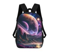 sinyumoney Dawn Cosmic Symphony Zaino Stampato 3D Per Ragazzi Borsa Scuola Grande Capacità Borsa Da Viaggio, Borsa Per Libri, Borsa Da Scuola Per Ragazzi Mochila, New Nature Planet Cosmos, 17"