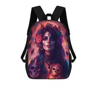sinyumoney Day of The Dead Celebration Zaini Per Bambini Zaino Scolastico Borsa Scolastica Stampata in 3D Borsa Scolastica Per Ragazzi Studenti Delle Scuole Elementari E Medie 17inch