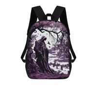 sinyumoney Death in Lilac Zaino Scolastico Alla Moda Per Studenti, Adatto A Ragazzi E Ragazze, Ideale Per Viaggi All'aperto E Attività Ricreative. 17inch