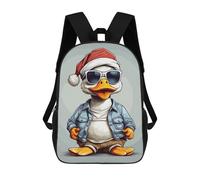 sinyumoney Deer Christmas - Zaini scolastici per bambini, con stampa 3D, per ragazzi, studenti delle scuole elementari e college, Duck Christmas, 17"