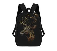 sinyumoney Deer Gold Black Poster Zaini Casual Per Bambini, Borse Scolastiche Per Ragazzi E Ragazze, Zaini Per Libri, Zaini 17inch