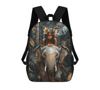 sinyumoney Deer in Autumn Forest Zaini Scuola Per Bambini, Borsa Scuola Stampato 3D Per Ragazzi Studenti Della Scuola Elementari E Del College, Giungla Girl And Elephant, 17"
