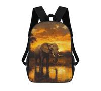 sinyumoney Deer in Autumn Forest Zaini Scuola Per Bambini, Borsa Scuola Stampato 3D Per Ragazzi Studenti Della Scuola Elementari E Del College, Elephant At Sunset, 17"