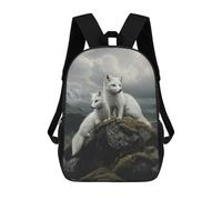 sinyumoney Deer in Autumn Forest Zaini Scuola Per Bambini, Borsa Scuola Stampato 3D Per Ragazzi Studenti Della Scuola Elementari E Del College, Fox Duo, 17"