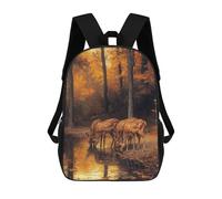 sinyumoney Deer in Autumn Forest Zaini Scuola Per Bambini, Borsa Scuola Stampato 3D Per Ragazzi Studenti Della Scuola Elementari E Del College, Deer In Autumn Forest, 17"