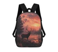 sinyumoney Deer in Forest at Sunset Zaini Casual Per Bambini, Borse Scolastiche Per Ragazzi E Ragazze, Zaini Per Libri, Zaini 17inch
