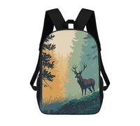 sinyumoney Deer in Forest with Glowing Eyes Zaino Scolastico Per Bambini Stampato in 3D, Zaini Da Viaggio Ad Alta Capacità, Borse Per Libri, Zaini Scolastici Per Bambini 17inch