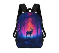 sinyumoney Deer in The Mystical Fores Zaino Scolastico Alla Moda Per Studenti, Adatto A Ragazzi E Ragazze, Ideale Per Viaggi All'aperto E Attività Ricreative. 17inch