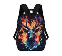 sinyumoney Deer in Warercolors Art Zaini Scolastici Stampati in 3D Zaini Scolastici Alla Moda Per Bambini Zaini Per Ragazzi Per Studenti Delle Scuole Medie 17inch