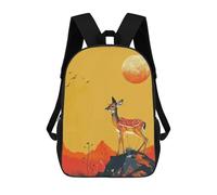 sinyumoney Deer Under A Large Moon Zaino Per La Scuola Stampato in 3D Borsa Scolastica Per Ragazzi E Ragazze Zaino Per Bambini Zaino Da Viaggio 17inch