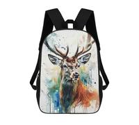 sinyumoney Deer Watercolor Animals Zaino, Borsa Scolastica Stampata in 3D, Borsa Per Il Pranzo Scolastico, Zaino Da Viaggio, Zaino Per Amici, Zaino Scolastico Per Ragazze E Ragazzi 17inch