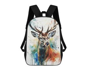 sinyumoney Deer Watercolor Animals Zaino, Borsa Scolastica Stampata in 3D, Borsa Per Il Pranzo Scolastico, Zaino Da Viaggio, Zaino Per Amici, Zaino Scolastico Per Ragazze E Ragazzi 17inch