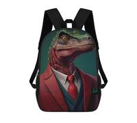 sinyumoney Dinosaur in A Suit Zaino, Zaino Per Bambini, Borsa Scolastica Per Studenti, Zaino Per Libri, Borsa Scolastica Stampata in 3D Per Ragazzi E Ragazze 17inch