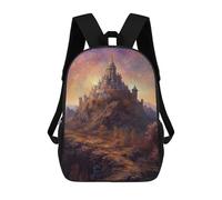 sinyumoney Distant Fantasy Castle Zaini Per Bambini Zaino Scolastico Borsa Scolastica Stampata in 3D Borsa Scolastica Per Ragazzi Studenti Delle Scuole Elementari E Medie 17inch